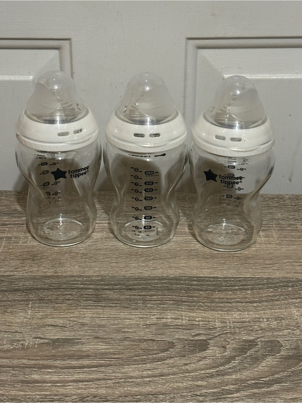 Tommee Tippee Natural Start 9 Oz. Glass Baby Bottles- New- Never Used! Set Of 3